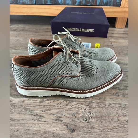 Johnston & Murphy Men’s UPTON TAUPE HEATHERED KNIT Size 10M - Picture 8 of 11